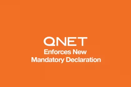 Orange background of QNET enforces new mandatory declaration