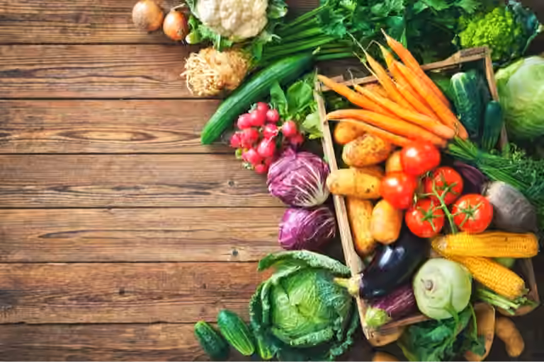 Various colourful vegetables show how many options we have for a vegetarian lifestyle