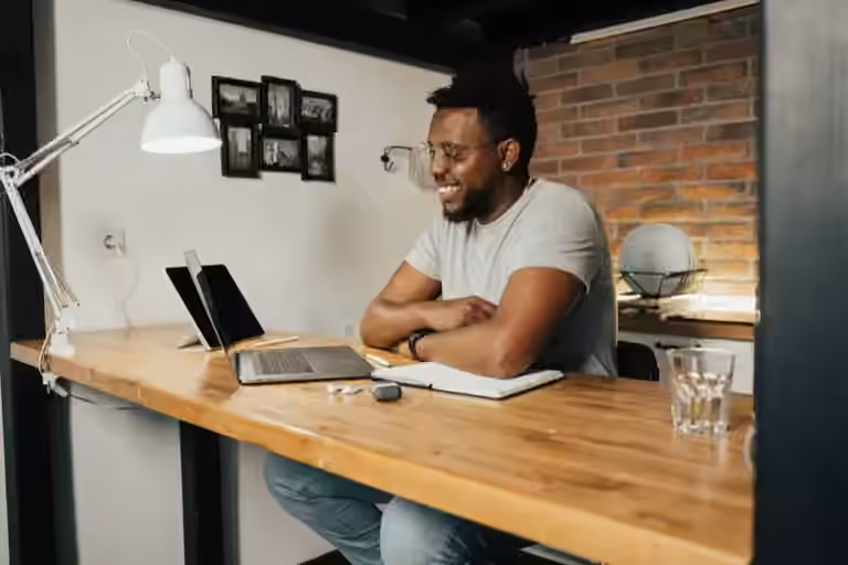 Direct Selling Industry Beginner looking at his devices
