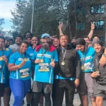 AVP Perminderjit Singh with DreamAchiever Team pose in a group photo during the 2024 Australia 108 Stair Challenge